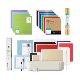 Kit Esencial Cricut Explore 5 Con Vinilo Metalizado y Multicolor Tapetes y Cinta de Transferencia