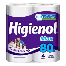 Papel Higienico Higienol 80Mts x 4 Rollos