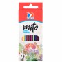 12 Lapices De Colores Largos Ezco Mito Cuerpo Hexagonal