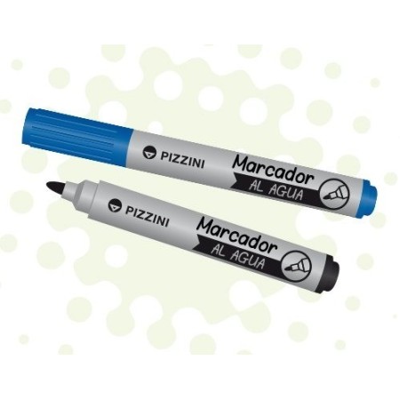 Marcador Pizzini 1140 Al Agua Punta Redonda Azul
