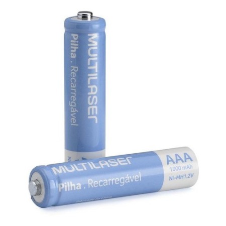 2 Pilas Recargable Multilaser AAA - 1000Mah