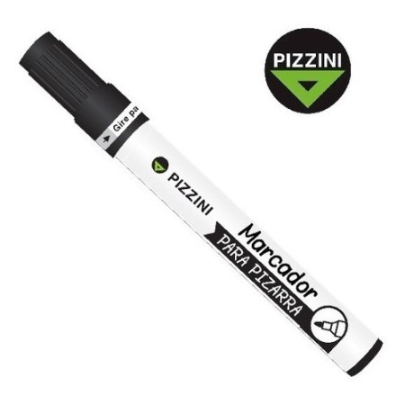 Marcador Pizzini Pizarra Punta Redonda Negro 1151