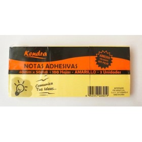 Notas Autoadhesivas Kendra 40 X 50 X 100 Amarilla X 3U