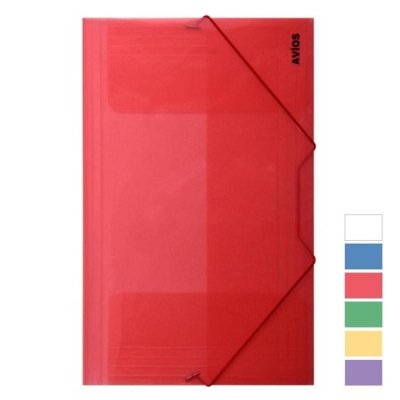 Carpeta Plastica Avios 3 Solapas A4 con Elastico Colores Surtidos