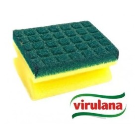Fibra Esponja Virulana Verde / Amarilla Cuadriculada