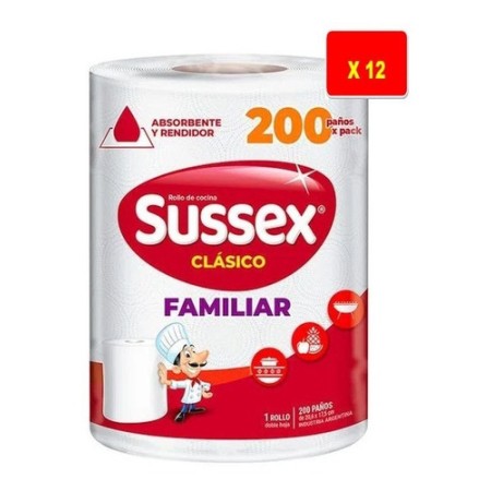 Rollo De Cocina Sussex 12 Rollos X 200 Paños