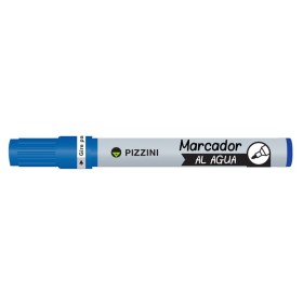 Marcador Pizzini 1240 Al Agua Punta Redonda Azul
