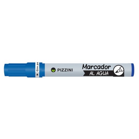 Marcador Pizzini 1240 Al Agua Punta Redonda Azul