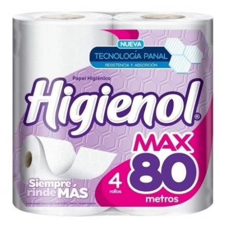 Papel Higienico Higienol 80Mts x 4 Rollos