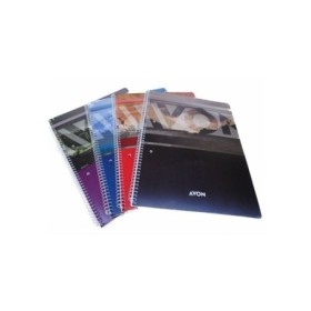 Cuaderno Avon Tapa Flexible 16 X 21 Con Espiral X 84 Hojas Cuadriculadas