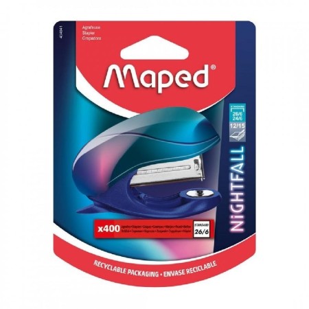 Abrochadora Maped Nightfall Mini 26/6 + Broches