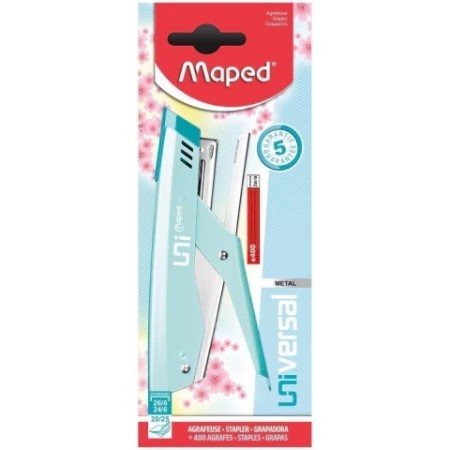 Abrochadora Maped Universal Pinza Pastel 24/6-26/6 +400 Broches