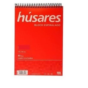 Block Husares A4 X 80H con Espiral Cuadriculado