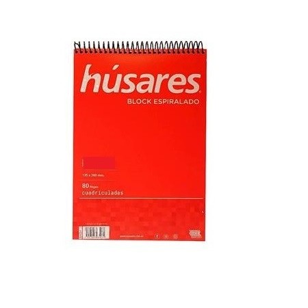 Block Husares A4 X 80H con Espiral Cuadriculado