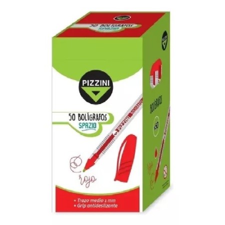 Boligrafo Pizzini Spazio 1Mm X 50U. Varios Colores Azul - Negro - Rojo - Verde
