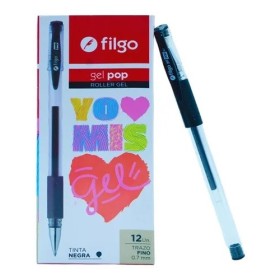 Boligrafo Roller Filgo Gel Pop Caja X 12U. Azul - Negro - Rojo - Verde