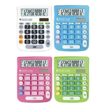 Calculadora Skycolor Ct-628C 142Mm X 106Mm 12 Digitos.
