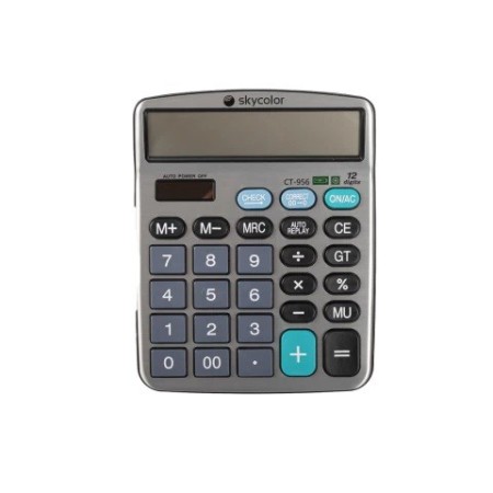 Calculadora Skycolor P/Escritorio Ct-956 12 Digitos Silver
