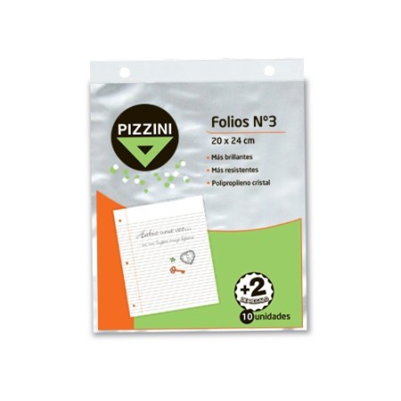 Folio Pizzini Escolar Pp 40Mic X 100U. Desplegados.