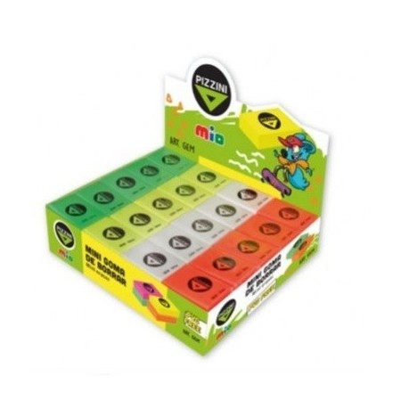 Goma De Borrar Pizzini Escolar Mini Varios Colores X60U.