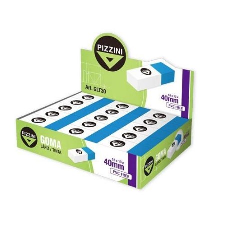Goma De Borrar Pizzini Lapiz/Tinta Celeste Y Blanca X 30U.