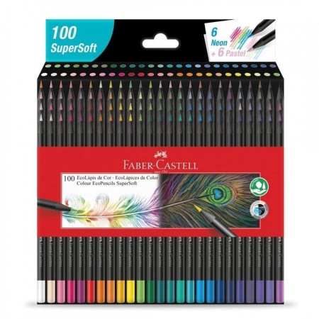 Lapices De Colores Faber Castell X 100U Largos Super Soft