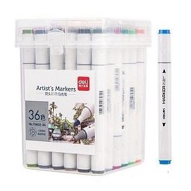 Marcador Deli Sketch Perm Triangular Doble Punta X36