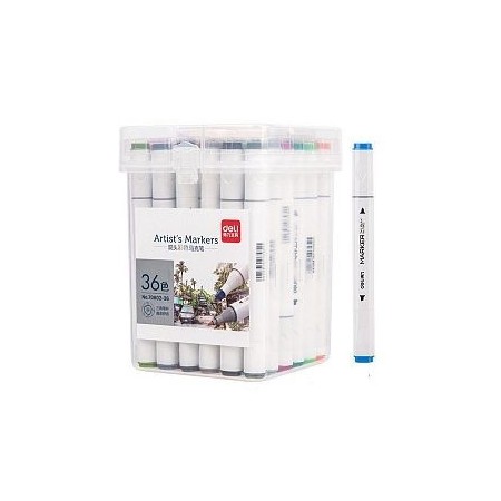 Marcador Deli Sketch Perm Triangular Doble Punta X36