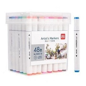 Marcador Deli Sketch Perm Triangular Doble Punta X48