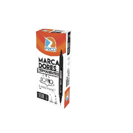 Marcador Ezco Permanente Doppio Doble Punta
