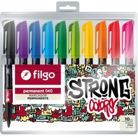 Marcador Filgo 040 Permanente Punta Fina X10U.V/Colores