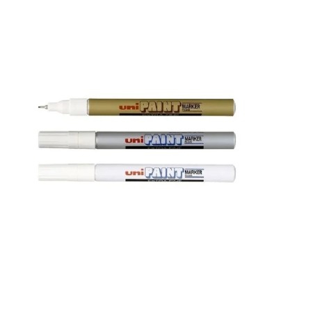 Marcador Mitsubishi Paint Px-203 con U 0.8Mm Oro/Plata/Blanco