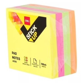 Notas Autoadhesivas Deli 4 Colores Fluo 400 Hjs