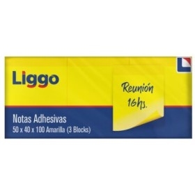 Notas Autoadhesivas Liggo 50X40X100 Amarillas