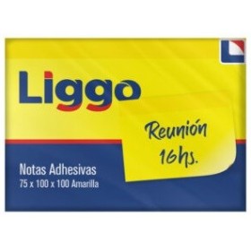 Notas Autoadhesivas Liggo 75X100X100 Amarillas