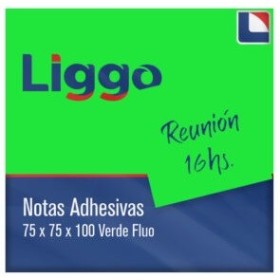 Notas Autoadhesivas Liggo 75X75X100 Fluo Varios Colores
